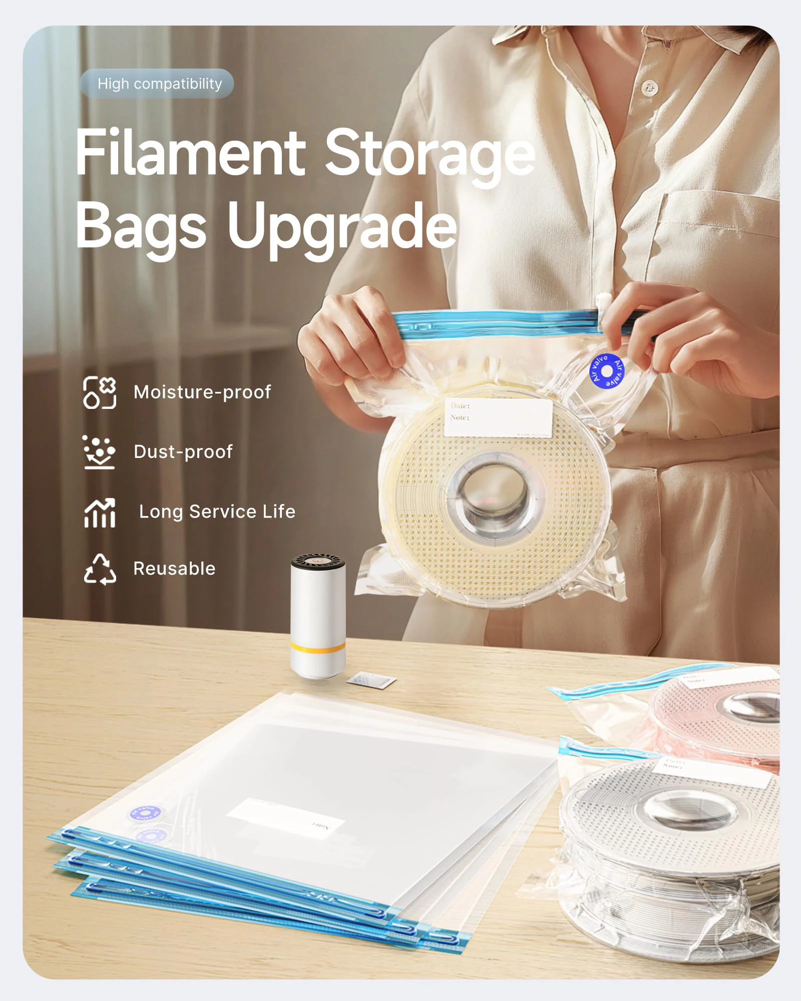 3D Printer Filament Vacuum Bag - 3D Printing Filament ulasan dan harga