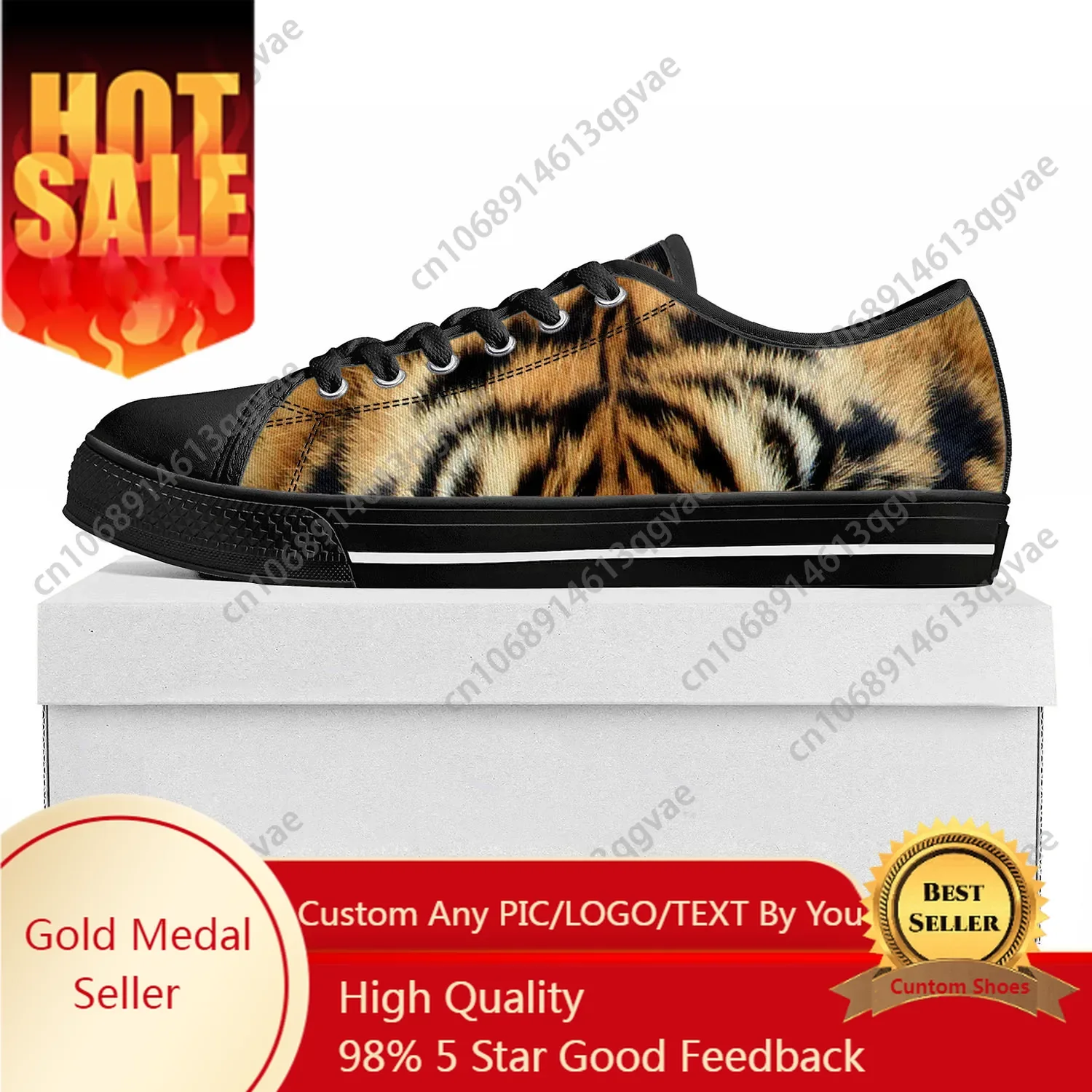 Tiger Stripe 3D Print Low Top  - 3D Printing Quality ulasan dan harga