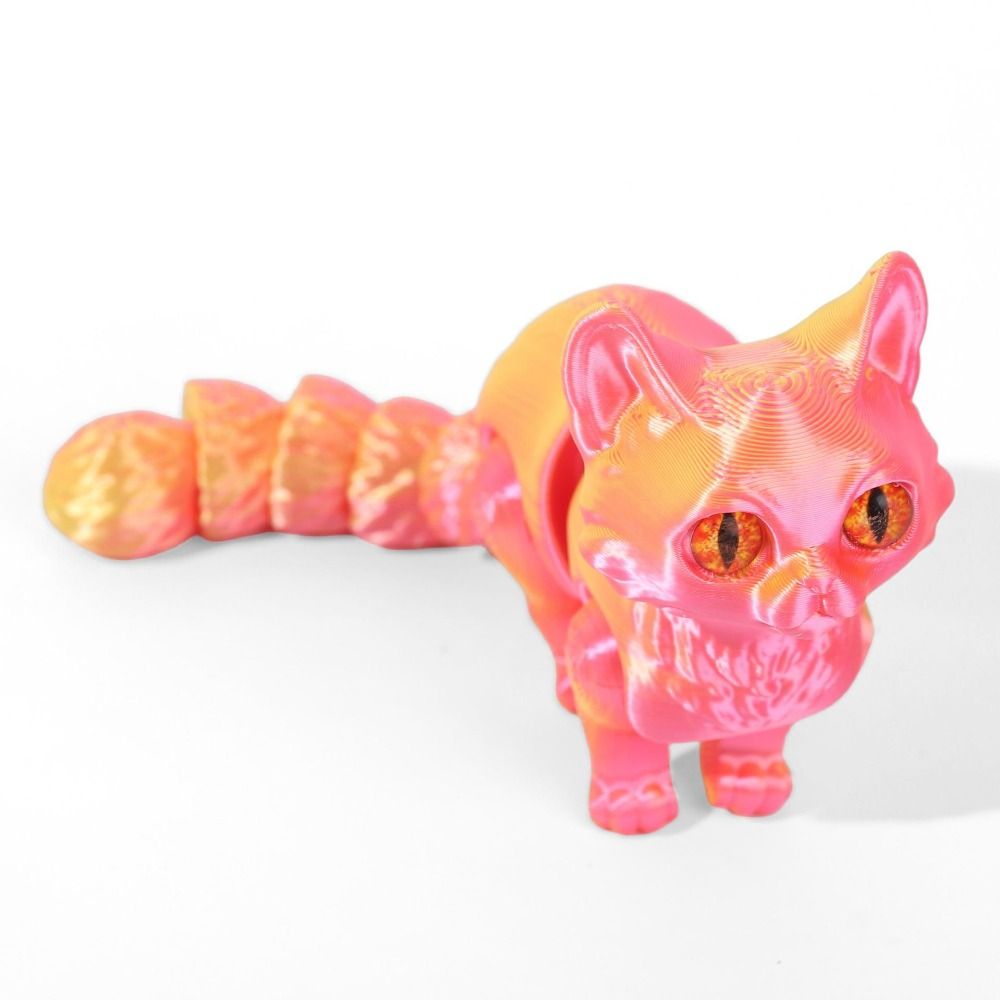 Big Eyes 3D Printed Cat Model  - 3D Printing Figure ulasan dan harga